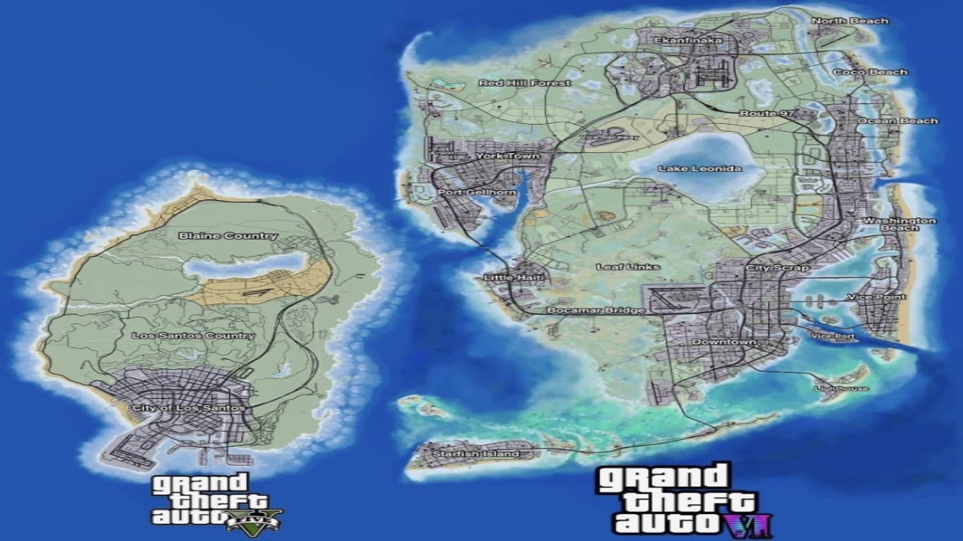 Opera GX on X: The GTA 6 map is rumoured to be TWICE as big as GTA 5 🤯   / X