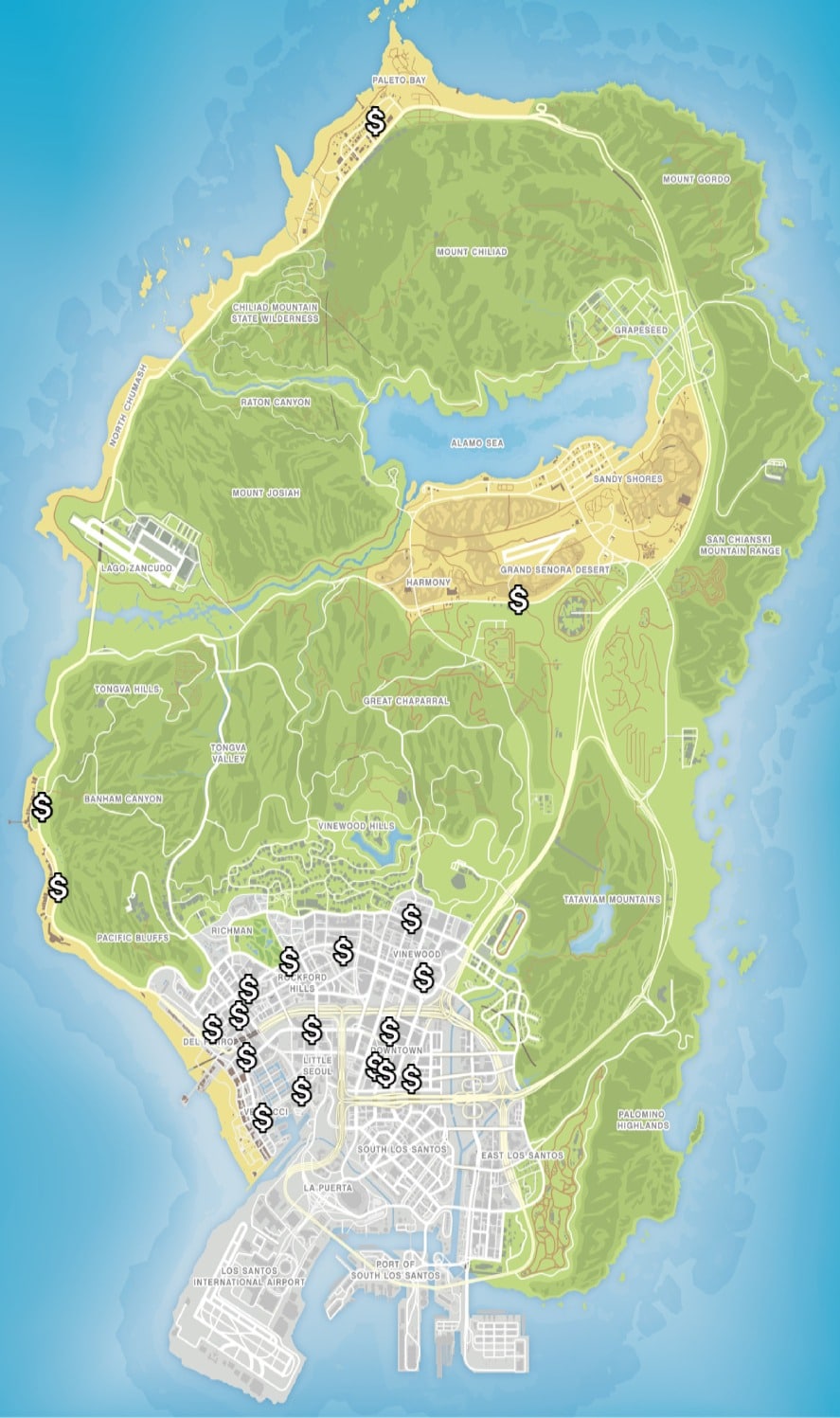 GTA V: Mapa de Los Santos