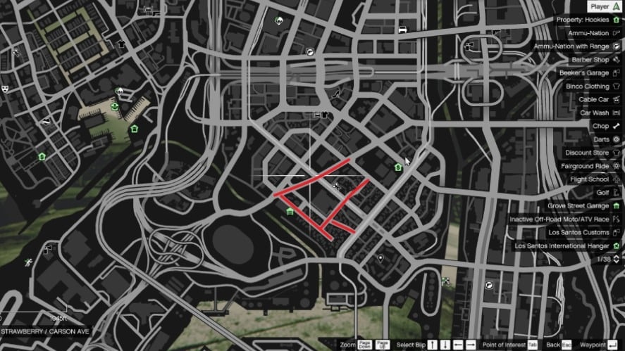 Where is Grove Street on the GTA 5 map?
