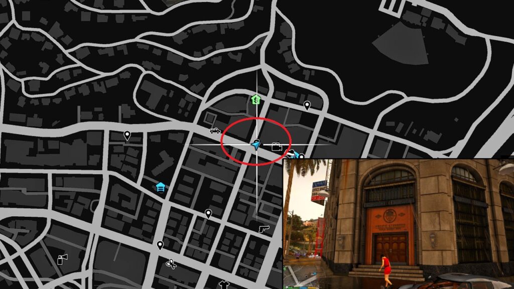 2 sets of ATMs can be found inside the Pacific Standard Public Deposit Bank, located at the intersection of Alta Street and Vinewood Boulevard in Downtown Vinewood