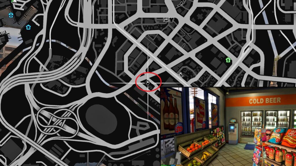 A stand-alone ATM inside the limited service convenience store, located at the corner of Grove Street and Davis Avenue, South Los Santos