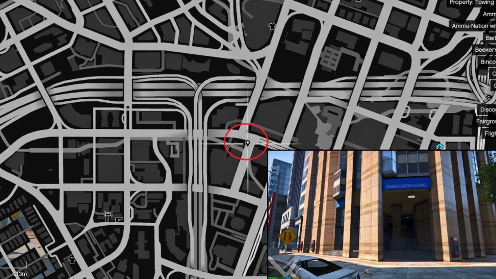 3 wall-mounted ATMs at the entrance of the Slaughter, Slaughter & Slaughter Building, located at the intersection of San Andreas Avenue and Peaceful Street in Pillbox Hill, Downtown Los Santos