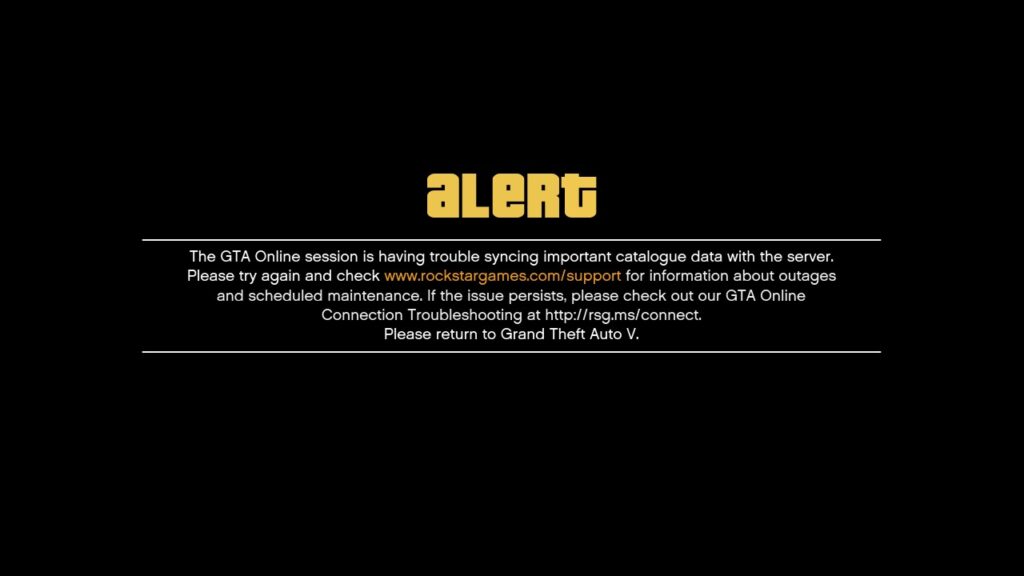 "GTA Online session is having trouble" Fehler