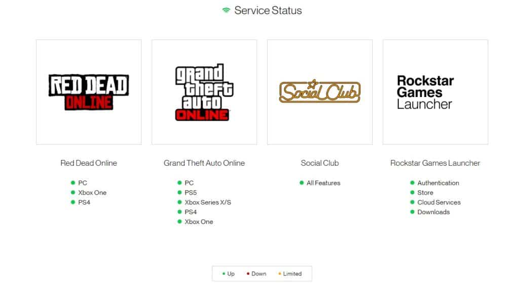 Rockstar Games Service status