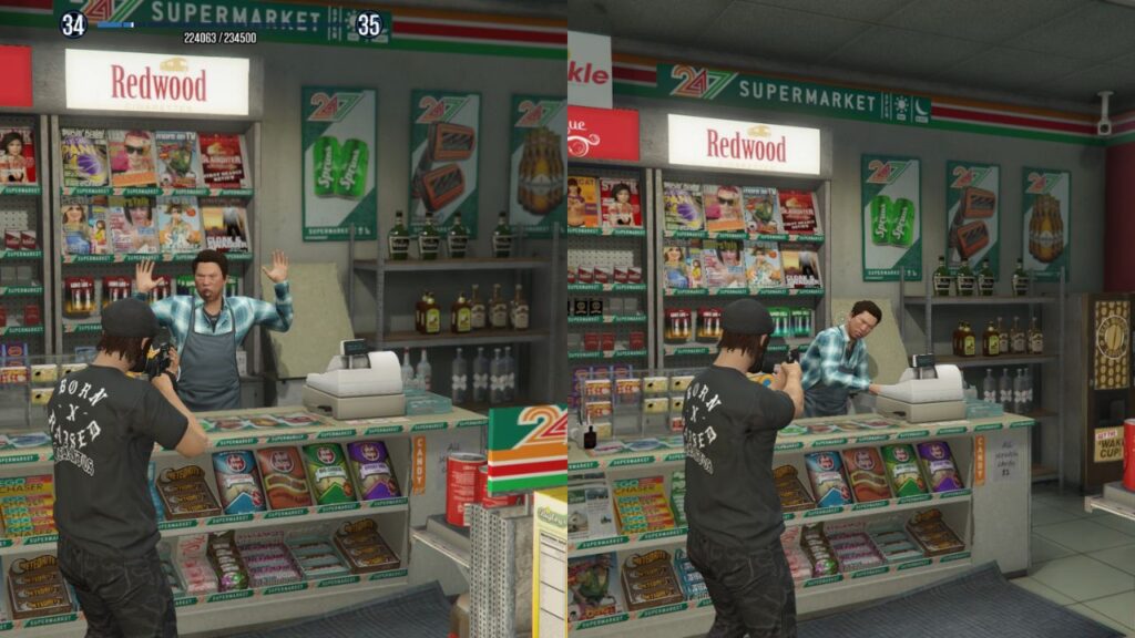 Ein Anfänger raubt den Convenience Store in GTA Online aus.