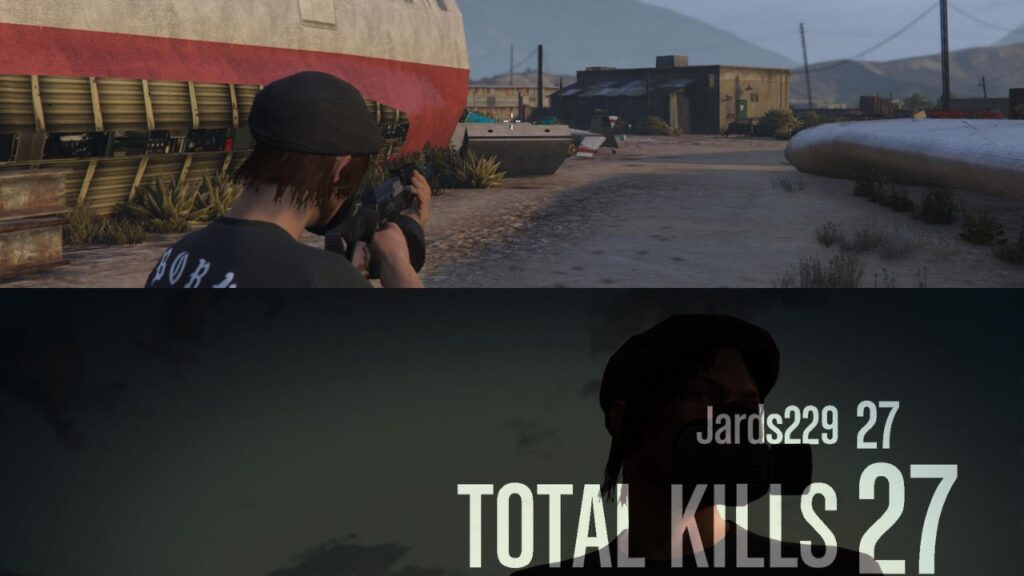 The player aiming at Rednecks in the Boneyard Survival Series.