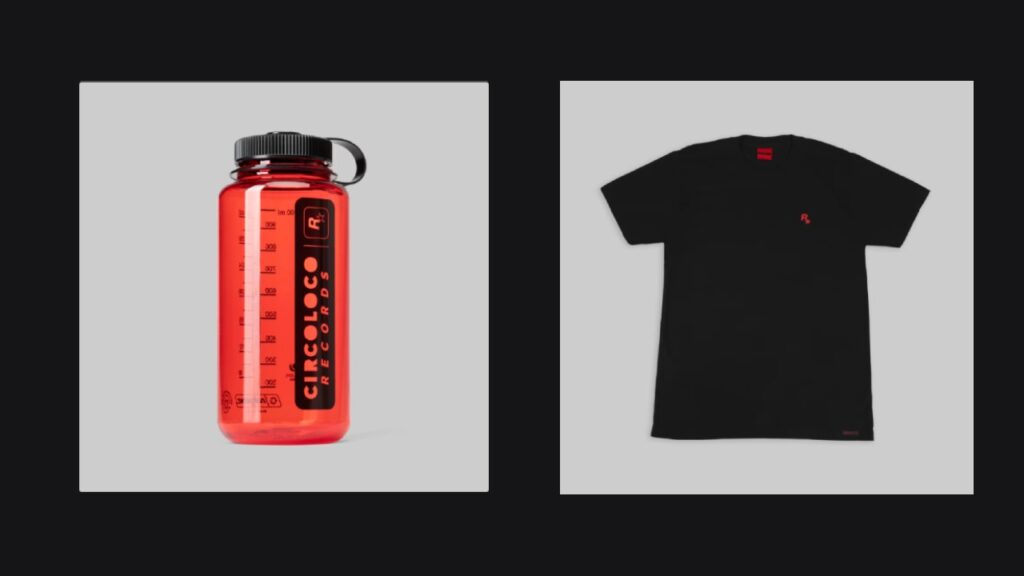 Die Wasserflasche und das T-Shirt im CircoLoco Laden
