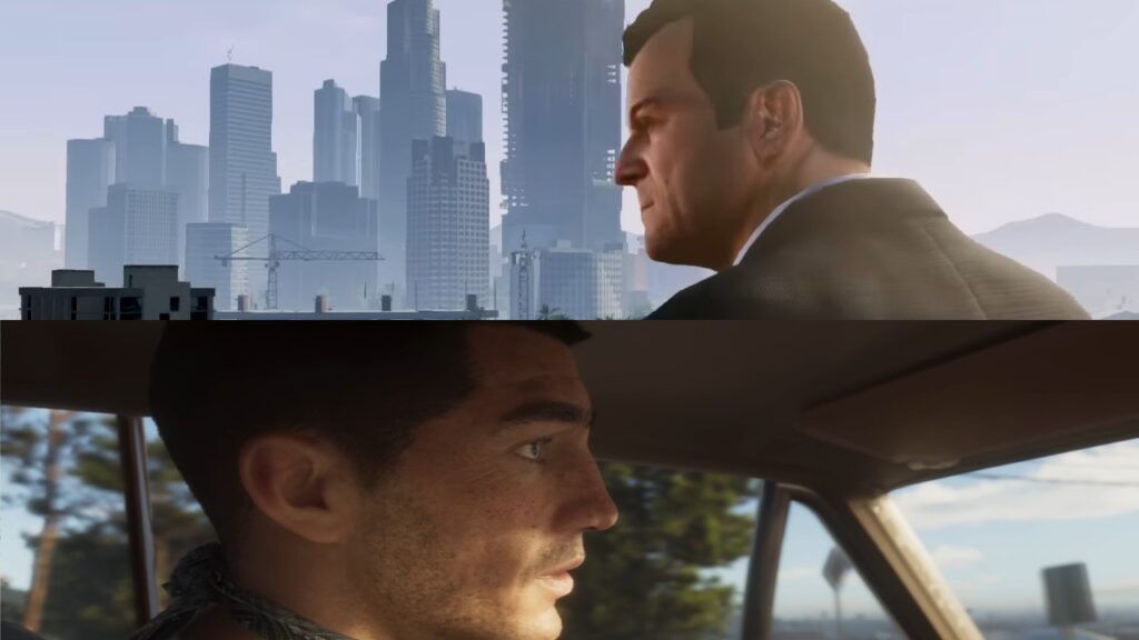 The glimpse of 2 protagonists in GTA 5 and GTA 6