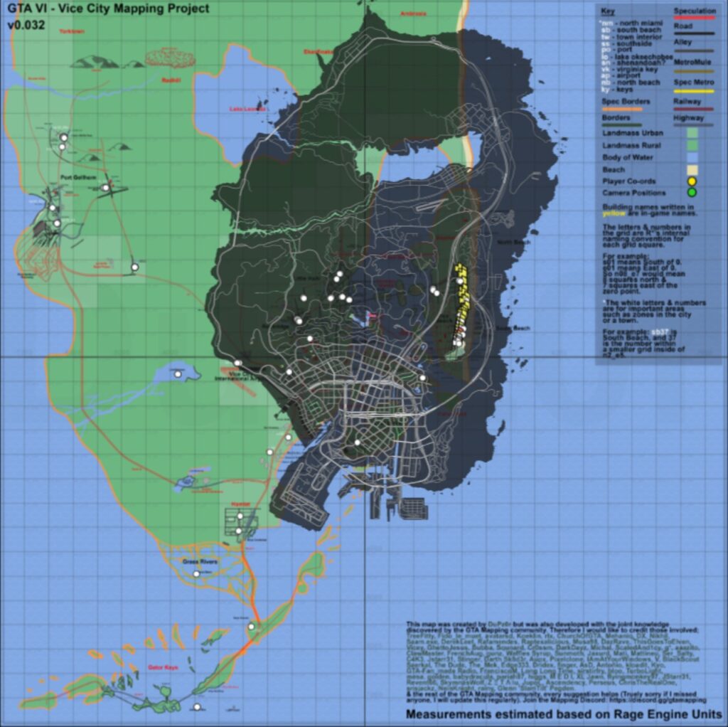 Das Bild zeigt die Größe der Karte von GTA 5 und die von GTA 6