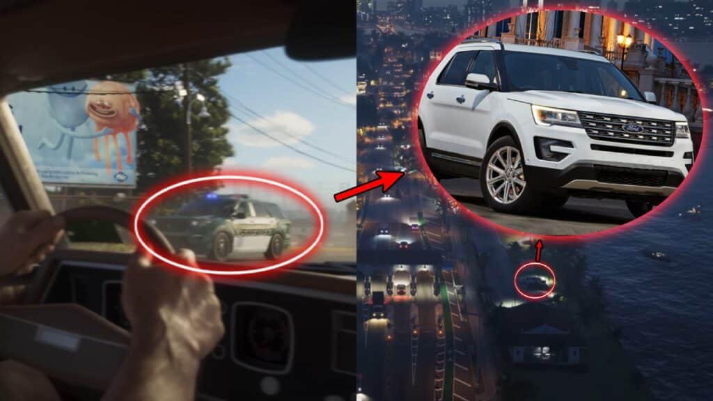 Der Ford Explorer parkt vor einer Straßenlaterne und ist weiß in der Szene, in der Jason und Lucia zu sehen sind