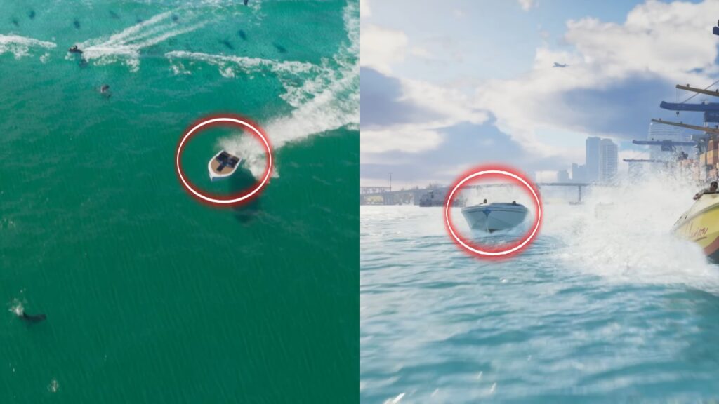 Das unbekannte Schnellboot ist bei 0:24 neben zwei anderen Booten zu sehen