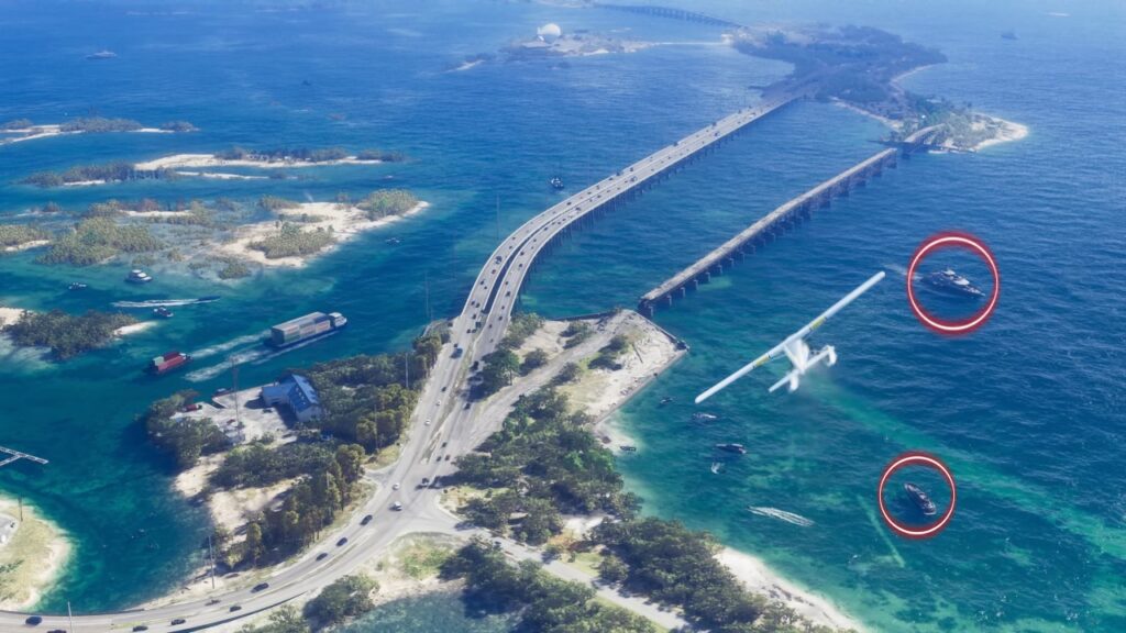 2 Unbekannte Yachten in der Luftbildszene
