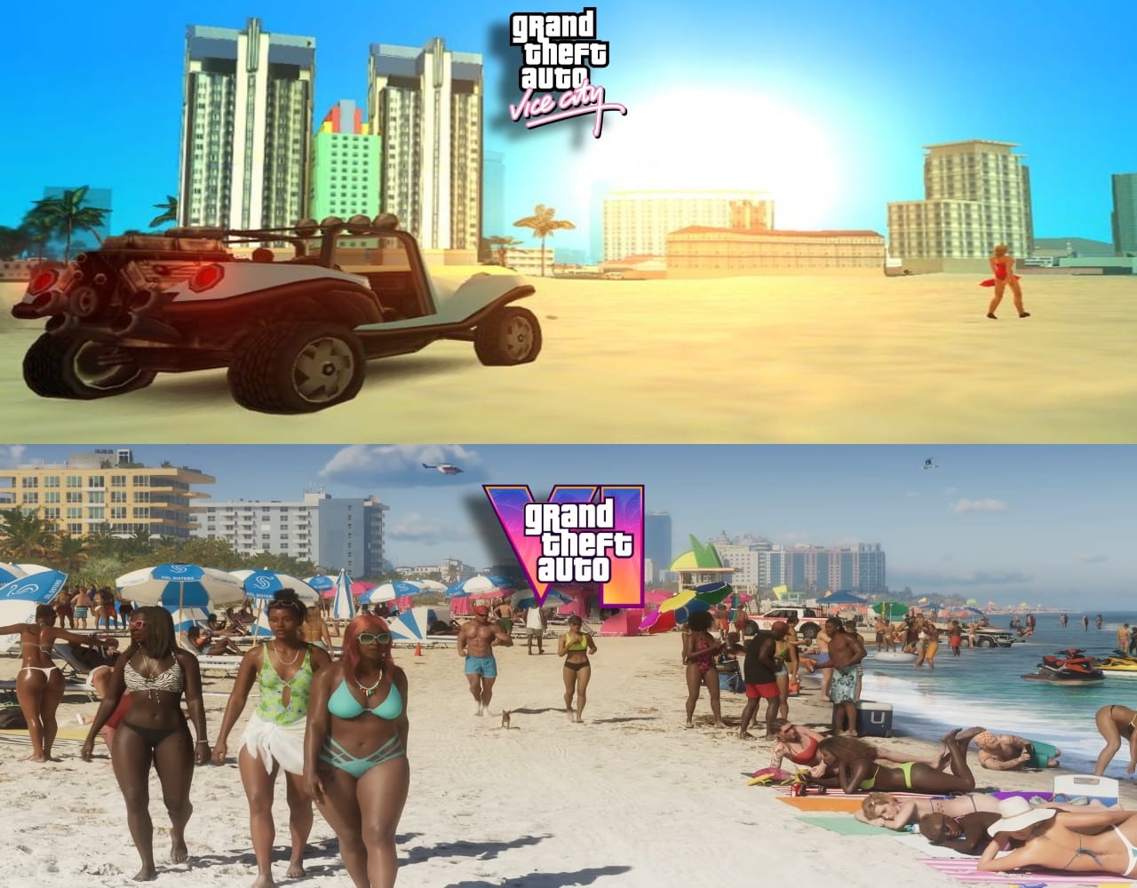 Gemeinsame Aktivität am Strand zwischen Vice City und GTA 6 Trailer