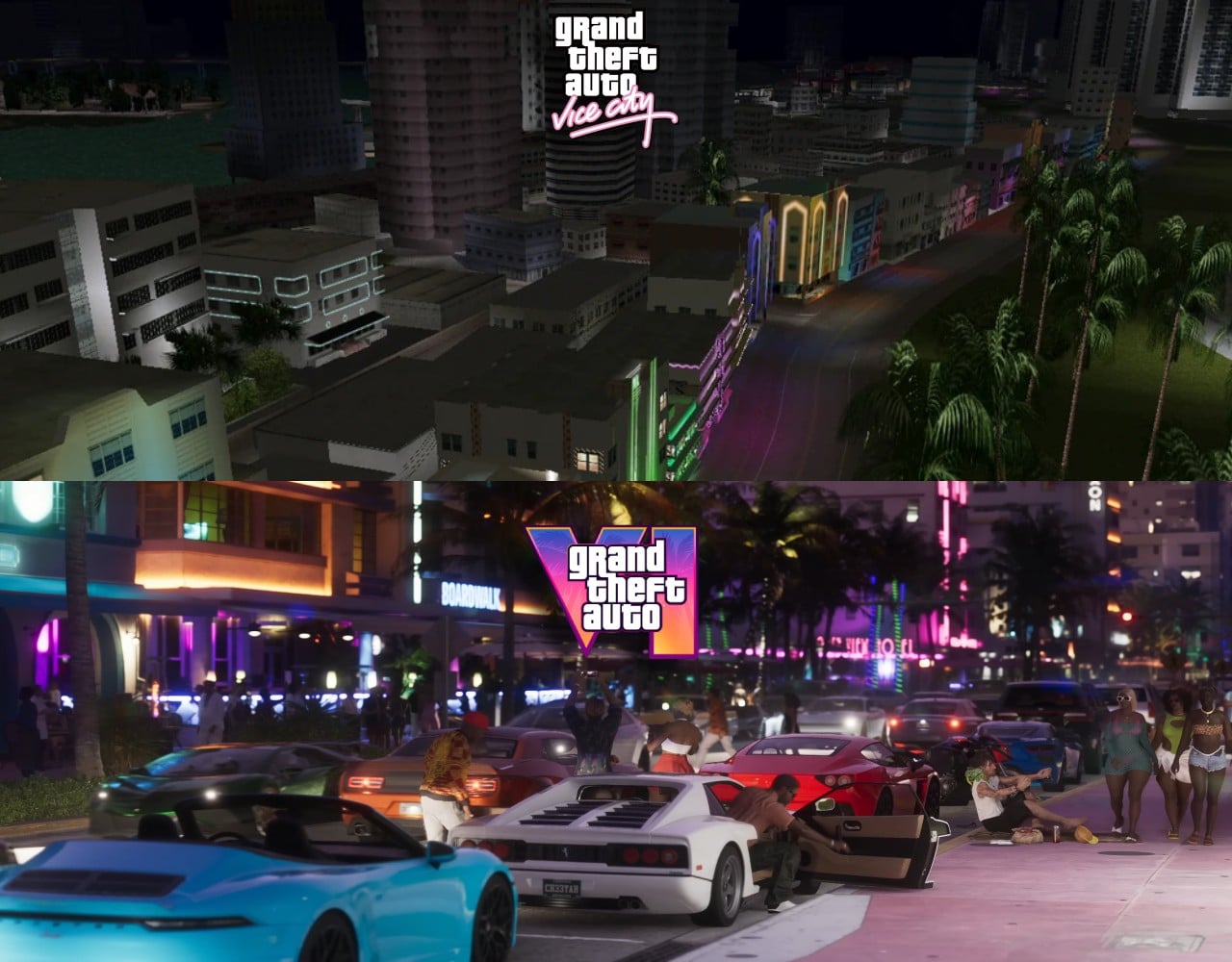 Die Ocean Drive Straße in GTA Vice City und GTA 6 Trailer