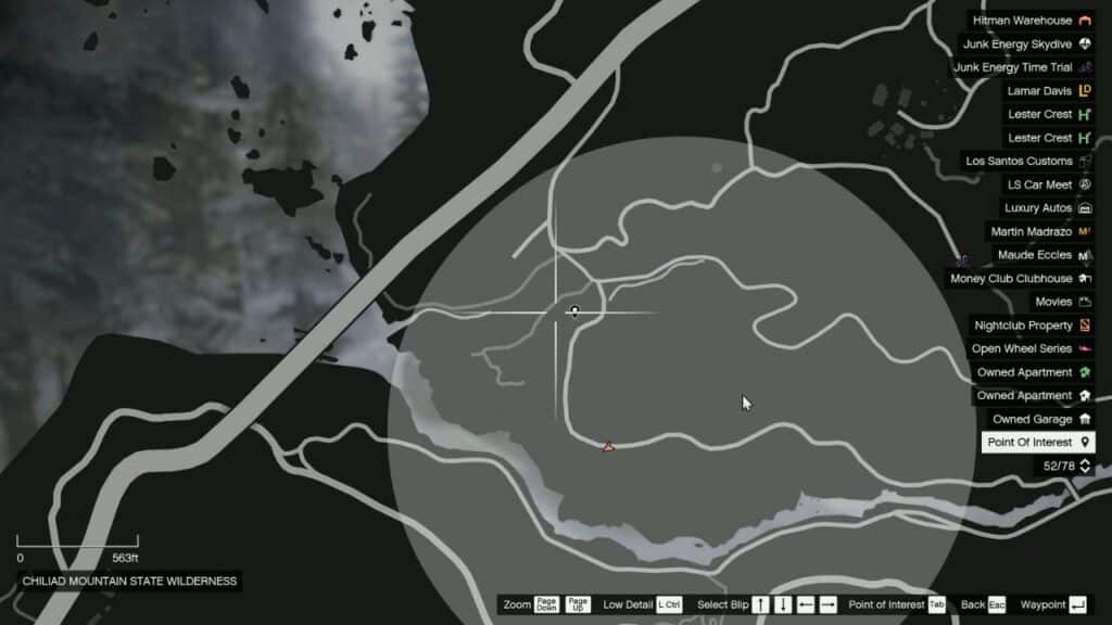 Map icon of the blood-stained blue tent, with a duffle bag and a sleeping bag in GTA Online.