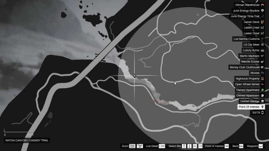 Map icon of the dead deer's location in GTA Online.