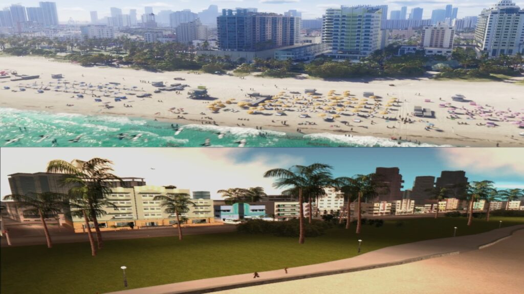 The comparison between GTA 6 and GTA Vice City
