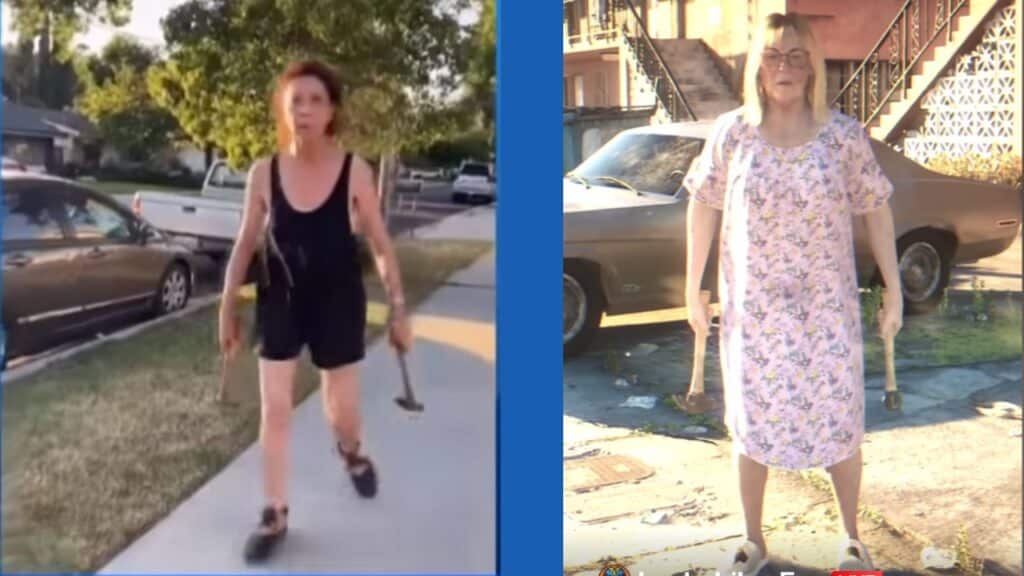 Woman with 2 hammers in real life and in GTA 6 
