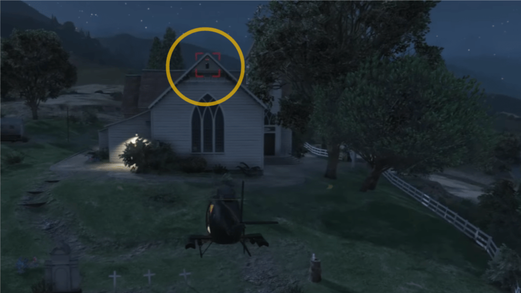 The Signal Jammer attached at a church in Great Chaparral targeted by the Buzzard's homing missile.
