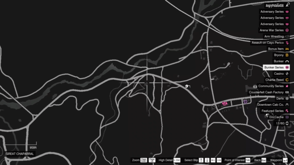 Die Karte mit dem Standort des Signal Jammer in GTA Online bei Great Chaparral.