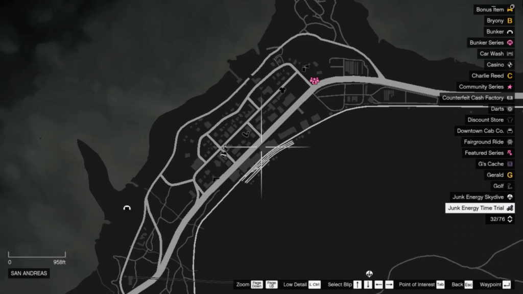 The map of the Signal Jammer's location in GTA Online at Paleto Bay.