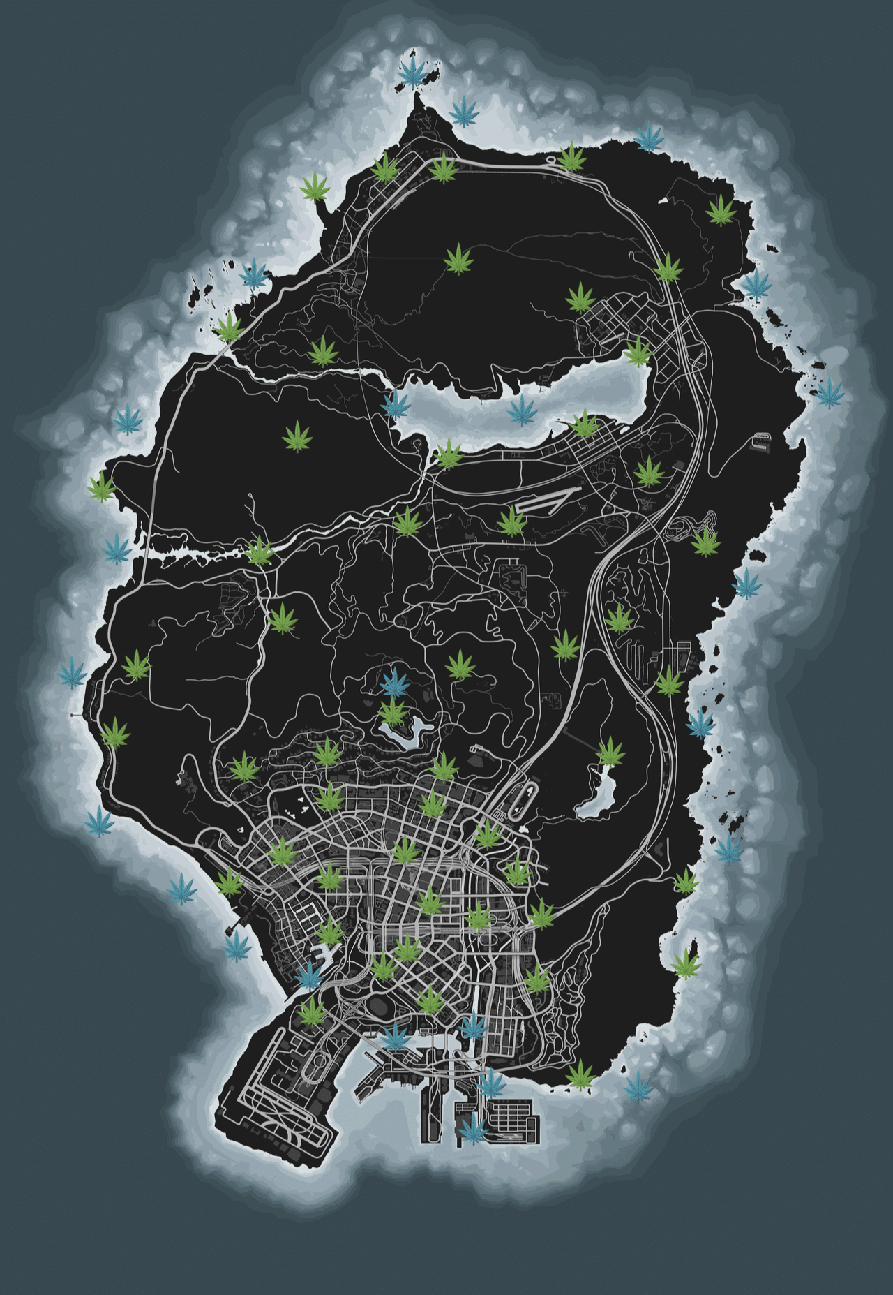 All land and water Peyote Plant locations in GTA Online.