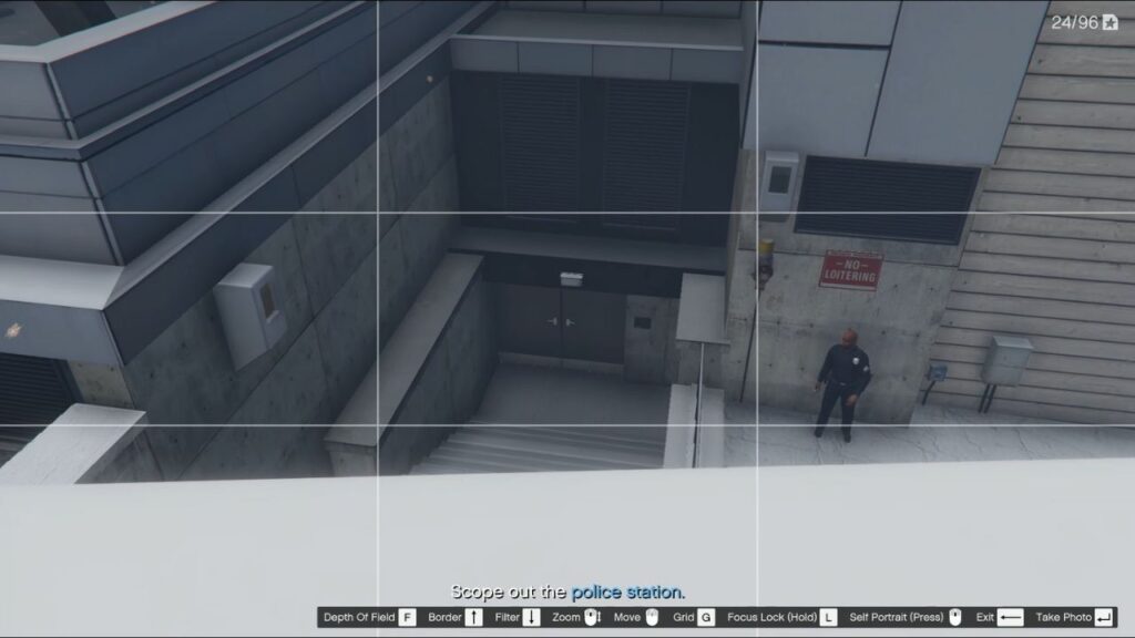 The Mission Row Police Station's rear exit in the Scoping Mission.