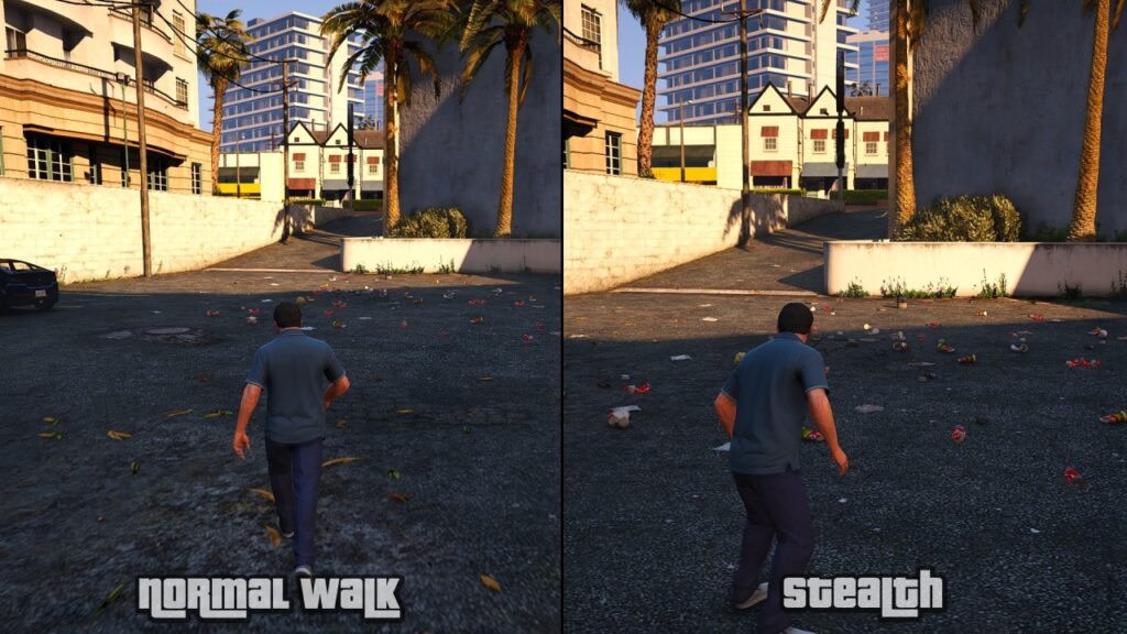 the difference in between normal and stealth walk 