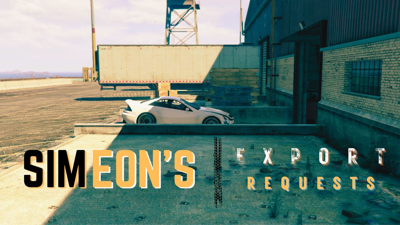 The GTA Online Protagonist delivering a car to Simeon's Terminal during Simeon's Export Requests.