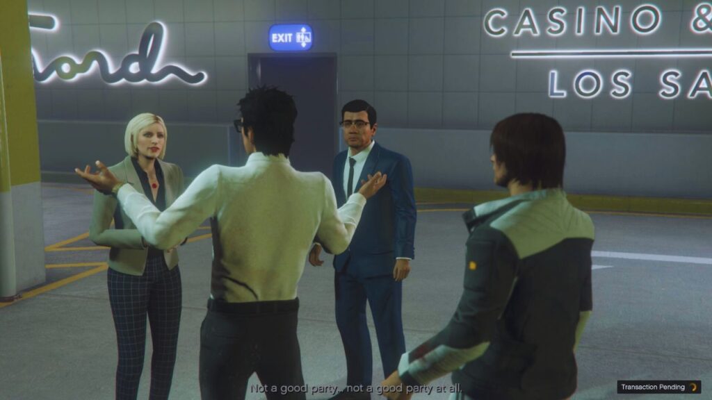 Tao Cheng, Agatha Baker und Tao Chengs Übersetzer wiedervereint im Diamond Casino & Resort in GTA Online.