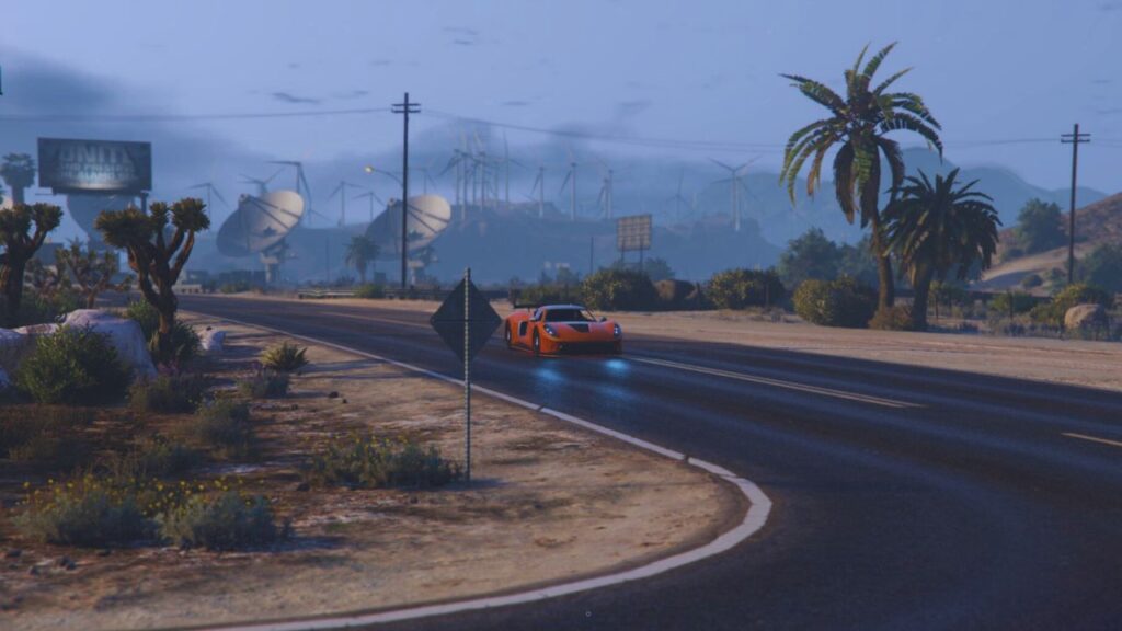 The GTA Online Protagonist using the Cheval Taipan in Sandy Shores.