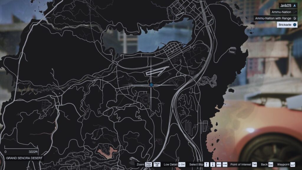 In-Game GTA Online Karte des gestohlenen MTV Brickade Wohnmobils während der Sind Wir Bald Da? Premium Deluxe Repo Work.