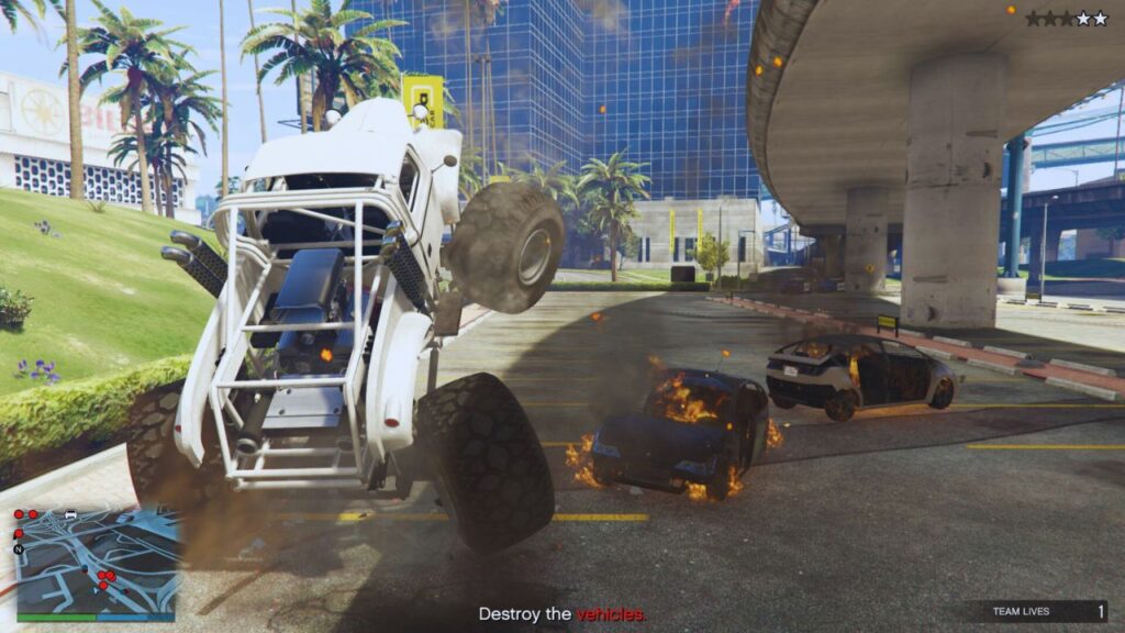 Der GTA Online Protagonist rammt Autos mit dem Bravado Apocalypse Sasquatch.