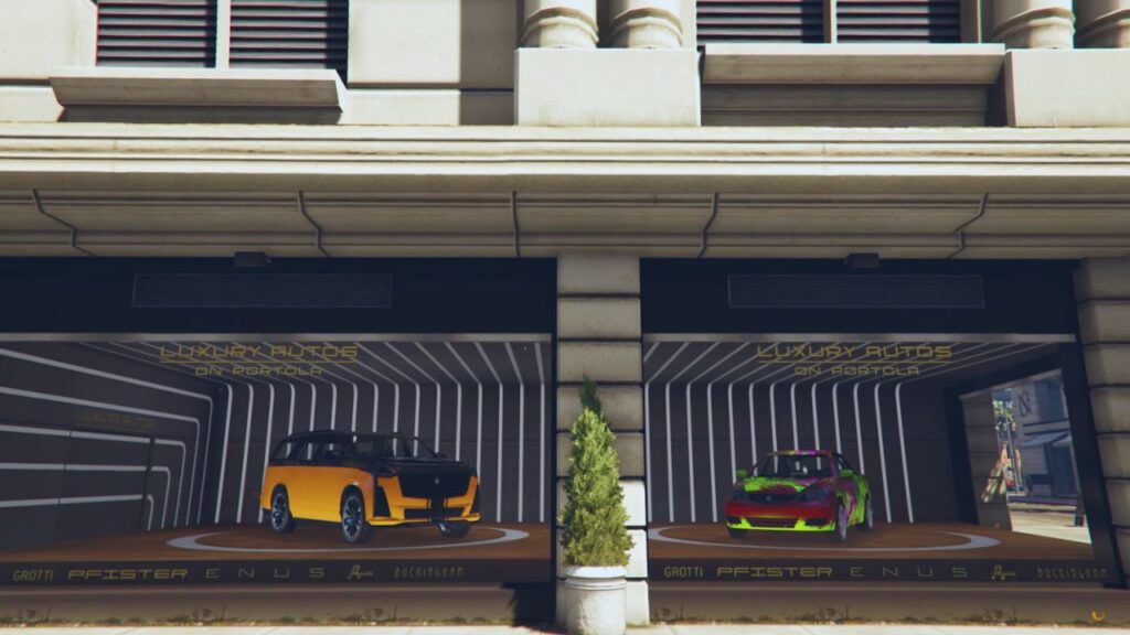 The Albany Cavalcade XL and Karin Asterope GZ at the Luxury Autos Showroom/
