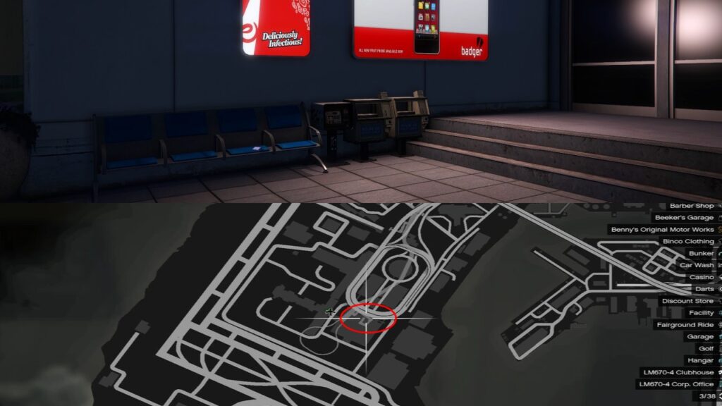 The Playing Cards in LSIA is on a bench outside the underground transit entrance.