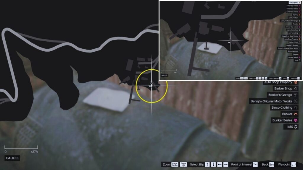 In-game GTA Online map of Galilee.