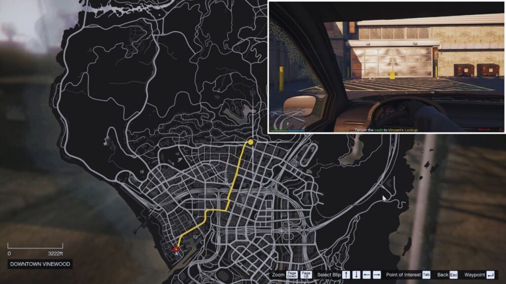 In-Game GTA Online Karte der FIB Schleuse.
